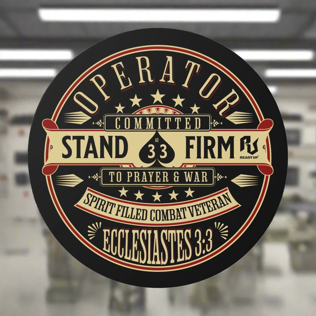 Committed to Prayer & War – Ecclesiastes 3:3 Round Vinyl Sticker