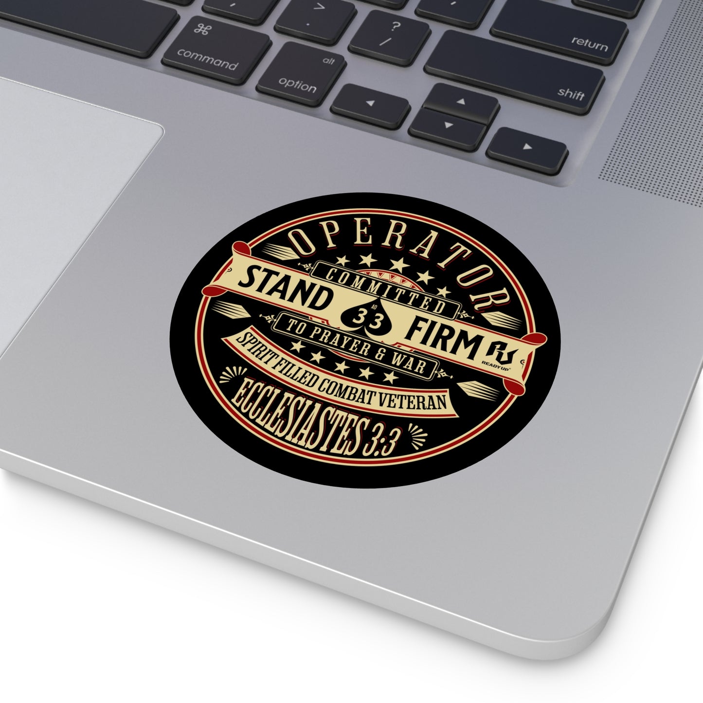 Committed to Prayer & War – Ecclesiastes 3:3 Round Vinyl Sticker