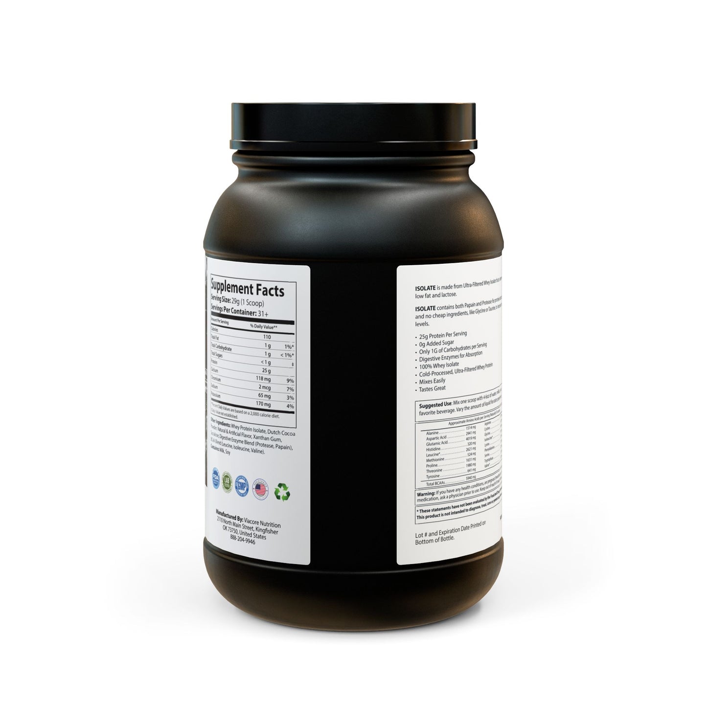 ReadyUp Spirit Powder: Whey Isolate Protein Supplement (907g, 2lb)