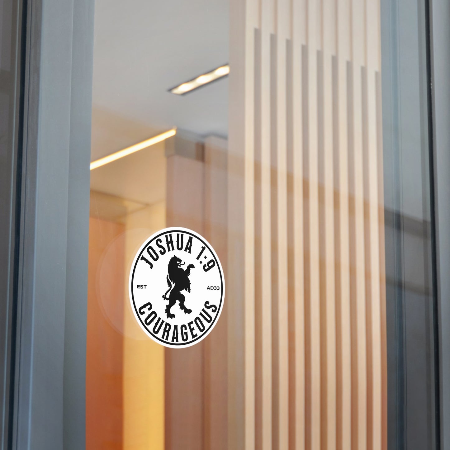 Courageous: Joshua 1:9 Round Vinyl Sticker