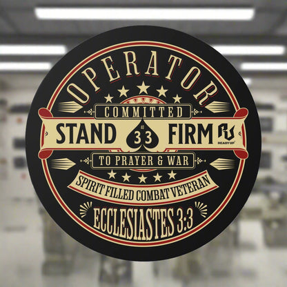 Committed to Prayer & War – Ecclesiastes 3:3 Round Vinyl Sticker