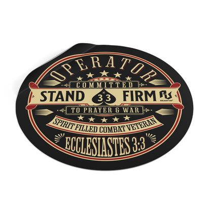 Committed to Prayer & War – Ecclesiastes 3:3 Round Vinyl Sticker