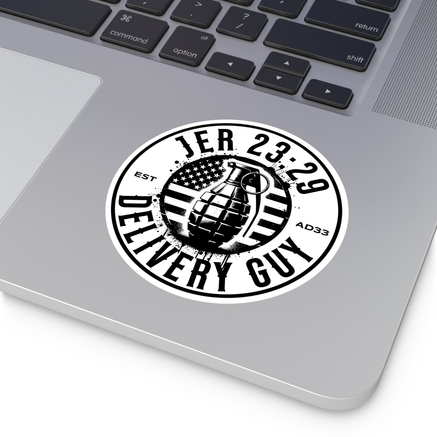 Ready Up® Jeremiah 23:29 Delivery Guy Round Vinyl Sticker